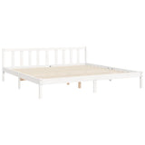 Bed Frame without Mattress White 200x200 cm Solid Wood Pine 3192252
