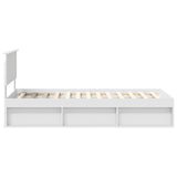 Bed Frame with Headboard White 90 x 190 cm Solid Pine Wood 3410654