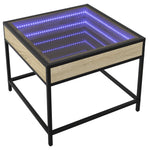 ZNTS Coffee Table with Infinity LED Sonoma Oak 50x50x41 cm 847678