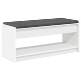 Hall Bench White 103 x 38 x 45 cm Engineered Wood and Fabric 891584
