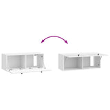 Wall-Mounted TV Cabinet High Gloss White 78.5 x 31 x 30 cm 898039