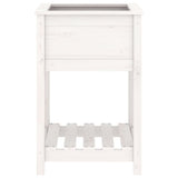 Planter with Shelf White 54x54x81 cm Solid Wood Pine 823774