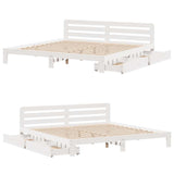 Bed Frame without Mattress White 200x200 cm Solid Wood Pine 3309858