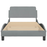 Bed Frame "Dover" Light Grey 100x190 cm Fabric 373265