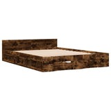 Bed Frame with Drawers without Mattress Smoked Oak 140x190 cm 3280766