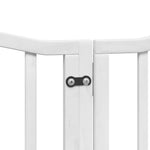 Dog Gate with Door Foldable 12 Panels White 600 cm Poplar Wood 3155592
