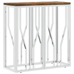 Console Table Silver Stainless Steel and Solid Wood Reclaimed 350037