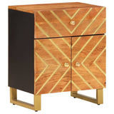 ZNTS Bedside Cabinet Brown and Black 50x33x60 cm Solid Wood Mango 356794