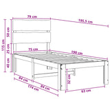 Single Bed Frame with Headboard ROSTOCK Natural 75 x 190 cm 903480