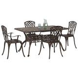 Garden Dining Set 5 pcs Bronze Aluminium 3334676