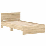 Bed Frame without Mattress with Headboard Sonoma Oak 100x200 cm 838619