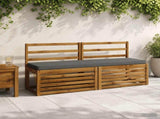 2-Piece Bench Cushions VUGHT 2 pcs 100% Polyester Grey 951305