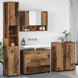 Bathroom Furniture Set 4 pcs Old Wood Engineered Wood and Metal 3393091