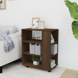Rolling Cabinet Brown Oak 60x35x75 cm Engineered Wood 815968