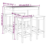 5 Piece Garden Bar Set Solid Wood Pine 3154745
