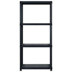 ZNTS Storage Shelf 4-Tier Black 183x30.5x130 cm Plastic 3059855