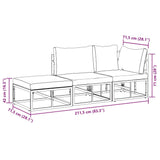 Garden Sofa Set with Cushion 3 pcs Black Aluminium 3378950