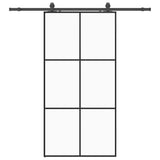 Sliding Door with Hardware Set Black 102x205 cm ESG Glass 3375846