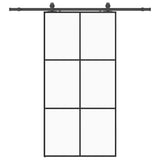 Sliding Door with Hardware Set Black 102x205 cm ESG Glass 3375846