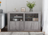Side Cabinets with LED Lights 2 pcs Grey Sonoma Engineered Wood 836641