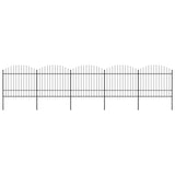 ZNTS Garden Fence with Spear Top Steel x8.5 m Black 277743