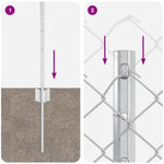 ZNTS Chain Link Fence with 22 U Posts Silver 0.6x25 m Steel 3336302