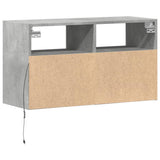 TV Wall Cabinet with LED Lights Concrete Grey 80x31x45 cm 852330