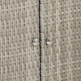 Storage Cabinet with Shelf Light Grey 100 x 36 x 102 cm Rattan 4103825