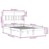 Bed Frame without Mattress Honey Brown 200x200 cm Solid Wood 3104761