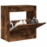 Shoe Cabinet Smoked Oak 60x34x63.5 cm Engineered Wood 839942