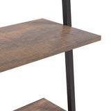 5-Tier Leaning Shelf Dark Brown and Black 64x34x185,5 cm 336377