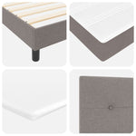 ZNTS Box Spring Bed with Mattress in Taupe, 140 x 200 cm, Fabric 3341108