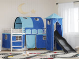 Kids'Loft Bed Frame White and Blue 75 x 190 cm Metal 42020899