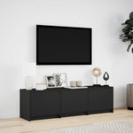 ZNTS TV Cabinet with LED Black 140x34x40 cm Engineered Wood 852244