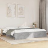 Bed Frame Concrete Grey Engineered Wood, Plywood 200 x 200 cm 3295628