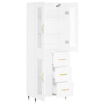 Highboard White 69.5x34x180 cm Engineered Wood 3198577