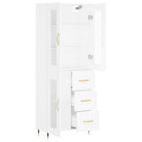 Highboard White 69.5x34x180 cm Engineered Wood 3198577