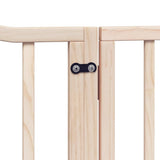 Dog Gate with Door Foldable 4 Panels 320 cm Poplar Wood 352211