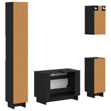 4 Piece Bathroom Cabinet Set EDE Black Engineered Wood 3417901