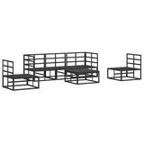 Garden Sofa Set with Cushion 6 pcs Black Aluminium 3378847