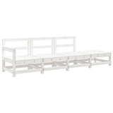 4 Piece Garden Lounge Set White Solid Wood Pine 825535