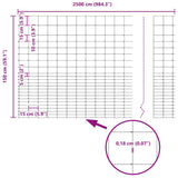 Field Fence Silver 25 x 1.6 m Galvanised steel 42005827
