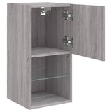 TV Cabinets with LED Lights 2 pcs Grey Sonoma 30.5x30x60 cm 836998
