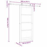 Sliding Door Manual ORKDAL White 86 x 198.5 cm Wood and metal 3332032