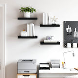Floating Wall Shelves 4 pcs Black 40x23x3.8 cm MDF 323828