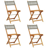 Garden Chair Set of 4 Grey PE rattan and solid acacia wood 3214595