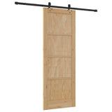 Sliding Door Manual Natural and black 78 x 211 cm 3333528