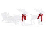 Two Reindeer Pulling Sleigh Lighted Christmas Decor 2.4ft, 240 White LED PVC Dcor, UK Plug 31V 3.6W 51476174