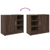Sink Cabinet Brown Oak 63x29x55 cm Engineered Wood 848135