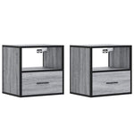 ZNTS Wall-mounted Bedside Cabinets 2 pcs Grey Sonoma 40x31x39.5 cm 848741